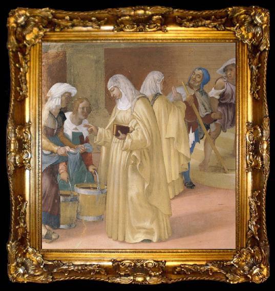 framed  Lorenzo Lotto The miracle of the hl. Brigitta, ta009-2